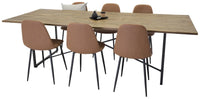 Spisegruppe Padang & Polar 250 x 100 + 2-pakk spisestoler – natur og brun
