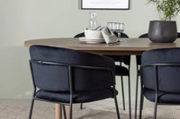 Spisegruppe Selma & Andy 2-pakk + Ovalt 180 x 90 – svart og natur