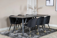 Spisegruppe Marina & Velvet 180 x 90 2-pakk – svart