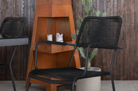 Spisegruppe Dallas & Lindos 193 x 90 + spisestol 2-pakk – svart