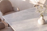 Spisestol 2-pakk + rektangulært spisebord 120 x 120 – beige og lys grå