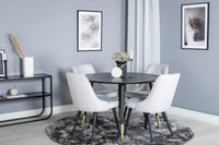 Spisegruppe Dipp & Velvet Deluxe Rund ⌀115 2-pakk – svart og grå