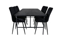 Spisegruppe Uno & Windu 200 x 90 + 2-pakk – svart