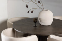 Spisegruppe Olivia & Simrishamn rund ⌀110 – mocca og beige