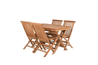 Spisestol Kenya 2-pakk + rektangulært spisebord 120 x 70 – natur