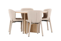 Spisegruppe Strada & Astoria ⌀120 2-pakk – whitewash og beige