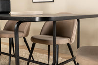 Spisegruppe Uno & Velvet rektangulær 200 x 90 + spisestol 2-pakk – svart og beige