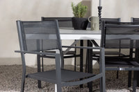 Spisestol Copacabana & Garcia 2-pakk – svart + Rektangulært spisebord 200 × 100 – grå