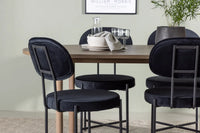 Spisegruppe Stella & Andy 2-pakk + Ovalt spisebord 180 x 90 – svart og natur