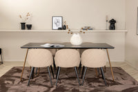 Spisegruppe Petra & Velvet 190 x 90 2-pakk – svart og beige