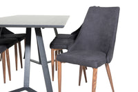 Spisestol Leone & Marina 2-pakk + rektangulært spisebord 180 x 90 – svart