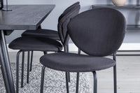 Spisegruppe Sleek & Vault 195 x 95 + spisestoler 2-pakk – svart
