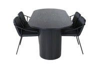 Spisestol Tvist & Bianca 2-pakk + Spisebord ovalt 200 x 90 – svart