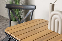Kafébord Holmbeck & Tablas 70 x 55 + spisestol 2-pakk – natur og mørk grå