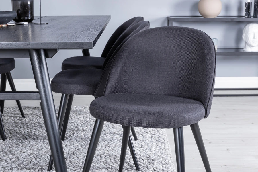 Spisestol Velvet 2-pakk – svart