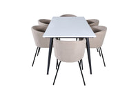 Spisegruppe Berit & Jimmy 195 x 90 – beige og hvit