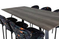 Spisestol Vault & Marina 2-pakk – svart + Rektangulært spisebord 180 x 90 – natur