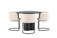 Spisegruppe Olivia Simrishamn Rund ⌀110 – svart og beige