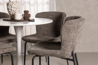 Spisestol Modesto & Hamden 2-pakk + Spisebord rundt ⌀80 – brun og hvit