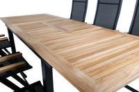 Posisjonsstol Panama 2-pakk + Rektangulært spisebord 152 x 90 – svart