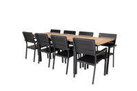 Spisestol Levels & Mexico 2-pakk – svart + Rektangulært spisebord 180 x 90 – natur