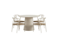 Spisegruppe Alfons & Lanzo + Rundt Ø120 – beige