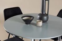 Spisestol Night & Plaza 2-pakk + Rundt spisebord ⌀100 – svart og grå