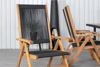 Spisestol Little John & Khung 2-pakk + rektangulært spisebord 200 × 100 – svart og natur