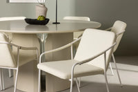 Spisestol Tvist & Sandvik 2-pakk + spisebord ⌀140 Ø140 – beige