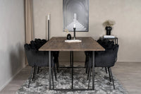 Spisestol Limhamn & Padang + rektangulært spisebord 250 x 100 – svart og natur