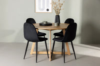Spisestol Polar & Yakidon 2-pakk + Spisebord rundt ⌀120 – svart og brun
