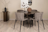 Spisestol Modesto & Stone 2-pakk + Spisebord rundt ⌀120 – brun og mokka