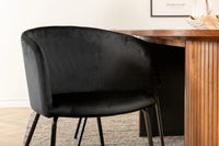 Spisegruppe oval 200 x 90 – svart og valnøtt