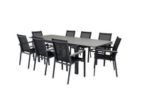 Spisegruppe Levels & Parma rektangulær 160 x 100 + spisestoler 2-pakk – svart