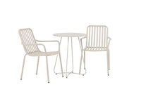Spisestol Peking & Bacong 2-pakk + kafébord ⌀60 – beige