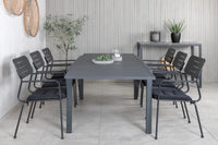 Spisestol Nicke & Marbella 2-pakk + rektangulært spisebord 160 x 100 – svart