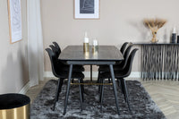 Spisebord Gold & Polar rektangulært 180 x 85 + spisestol 2-pakk – svart