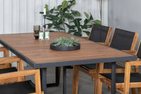 Spisestol Venice & ramme 2-pakk + rektangulært spisebord 200 × 100 – natur