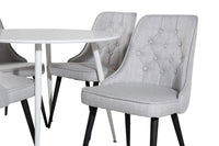 Spisegruppe Plaza & Velvet Deluxe Rund ⌀100 2-pakk – hvit og grå