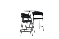 Barstol Lui & Bistro 2-pakk + barbord ⌀60 – svart