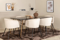 Spisegruppe Berit & Petra 190 x 90 – beige og svart