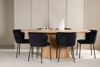 Spisestol Edina & Stjärnö 2-pakk – svart + Spisebord ovalt 200 x 90 – natur