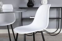Spisestol Polar & Estelle 2-pakk + Spisebord rundt ⌀106 – hvit og mørk grå