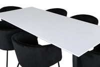 Spisegruppe Berit & Jimmy 195 x 90 – svart og hvit