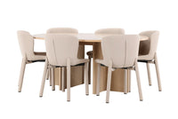 Spisegruppe Strada & Astoria ⌀120 2-pakk – whitewash og beige