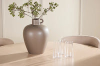 Spisebord rundt ⌀120 + spisestol 2-pakk – hvitvasket og beige