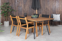 Spisestol Venice & Chan 2-pakk + rektangulært spisebord 200 × 100 – natur