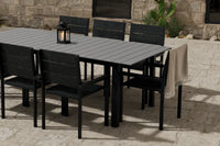 Spisegruppe Levels rektangulær 229 × 100 + spisestol 2-pakk – svart