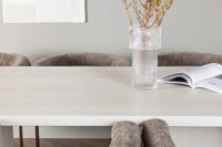 Spisestol Morning & Olga 2-pakk brun + spisebord rektangulært 200 x 90 – hvit