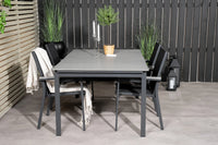 Spisegruppe Levels & Parma rektangulær 160 x 100 + spisestoler 2-pakk – svart